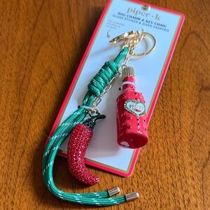 Piper K Hot Sauce and Chili Keychain/Bag Charm-NWT
